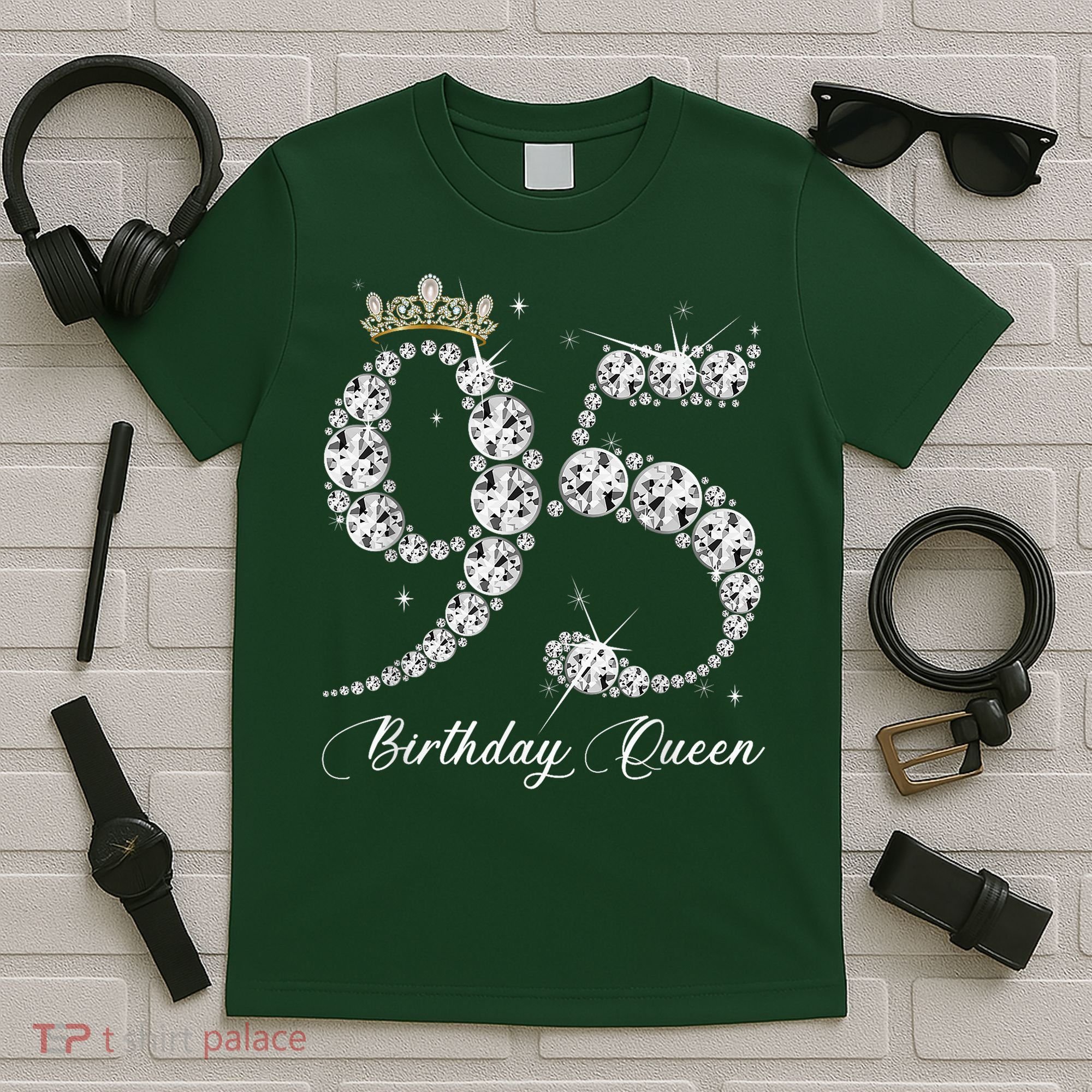 95 Year Old Its My 95th Birthday Queen Diamond Heels Crown T-Shirt