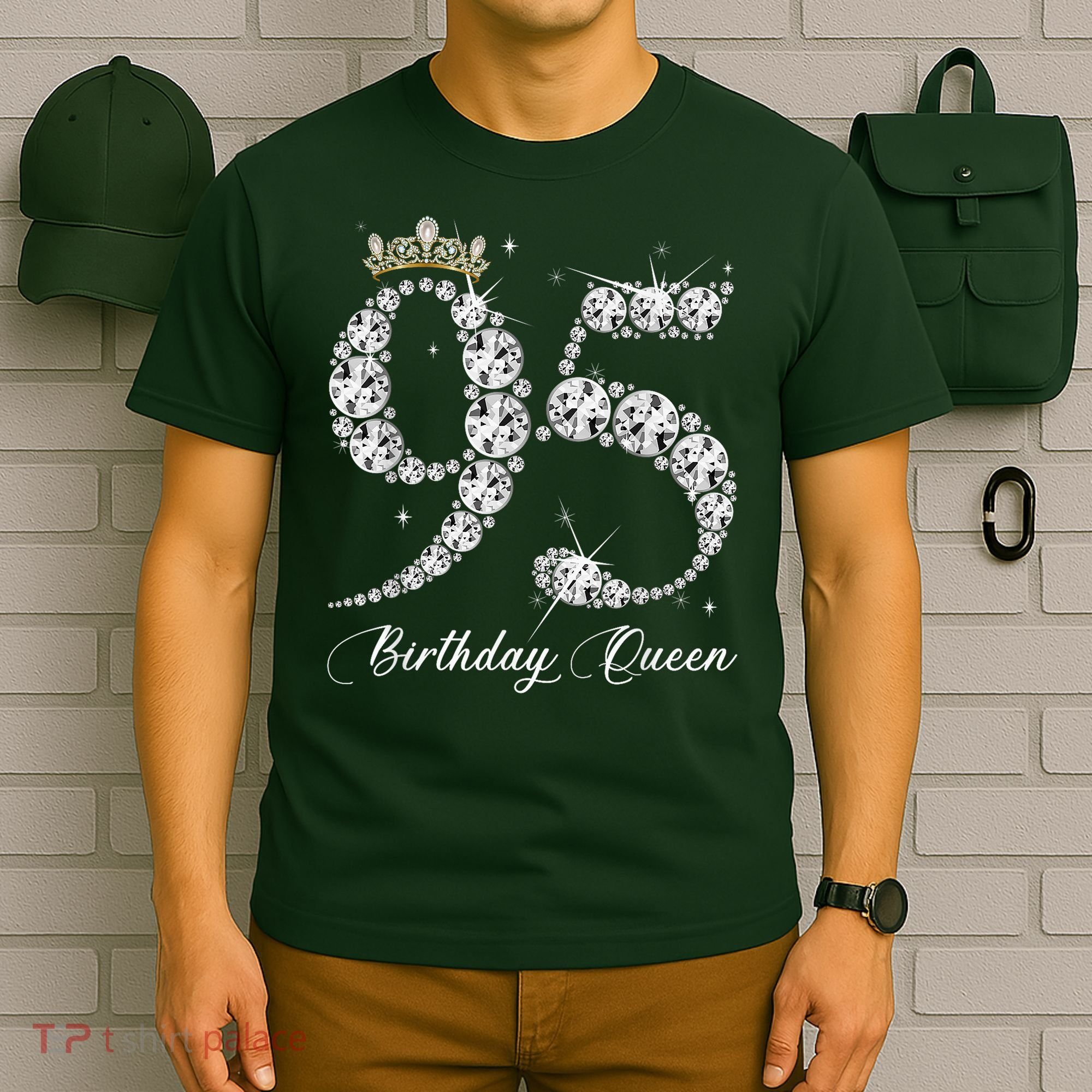 95 Year Old Its My 95th Birthday Queen Diamond Heels Crown T-Shirt