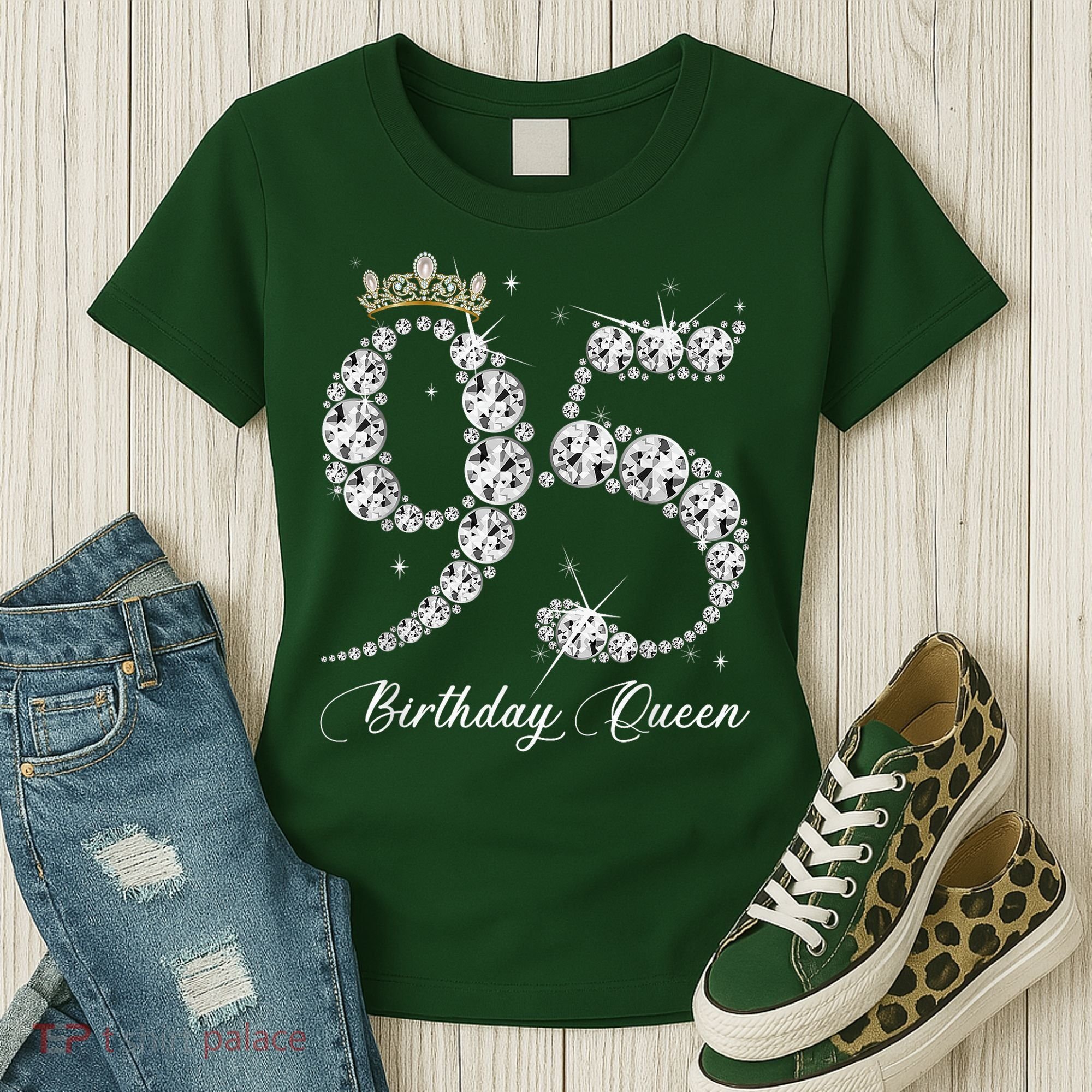 95 Year Old Its My 95th Birthday Queen Diamond Heels Crown Women's T-Shirt