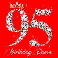 95 Year Old Its My 95th Birthday Queen Diamond Heels Crown Santa Hat thumb 1