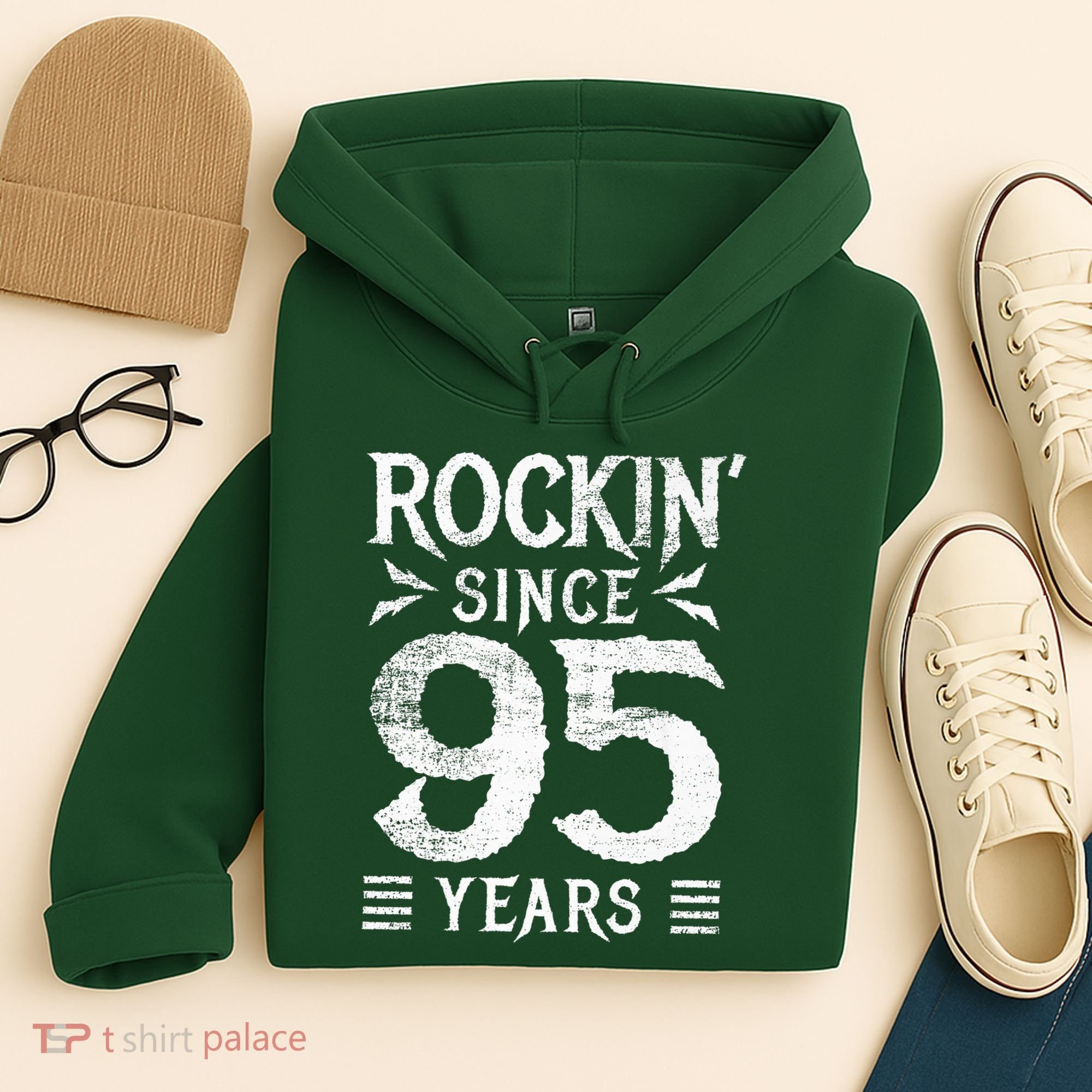 95 Year Old Rocker 95th Birthday Hoodie