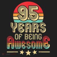 95 Years Of Being Awesome 95 Years Old 95th Birthday Retro Beanie thumb 2