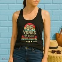 95 Years Of Being Awesome 95 Years Old 95th Birthday Retro Women's Tank Top thumb 2
