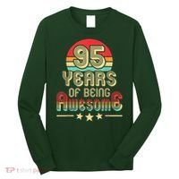 95 Years Of Being Awesome 95 Years Old 95th Birthday Retro Long Sleeve Shirt thumb 0