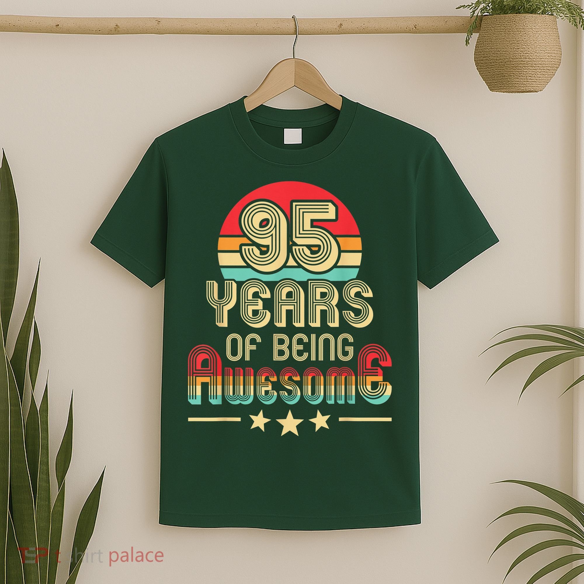 95 Years Of Being Awesome 95 Years Old 95th Birthday Retro T-Shirt