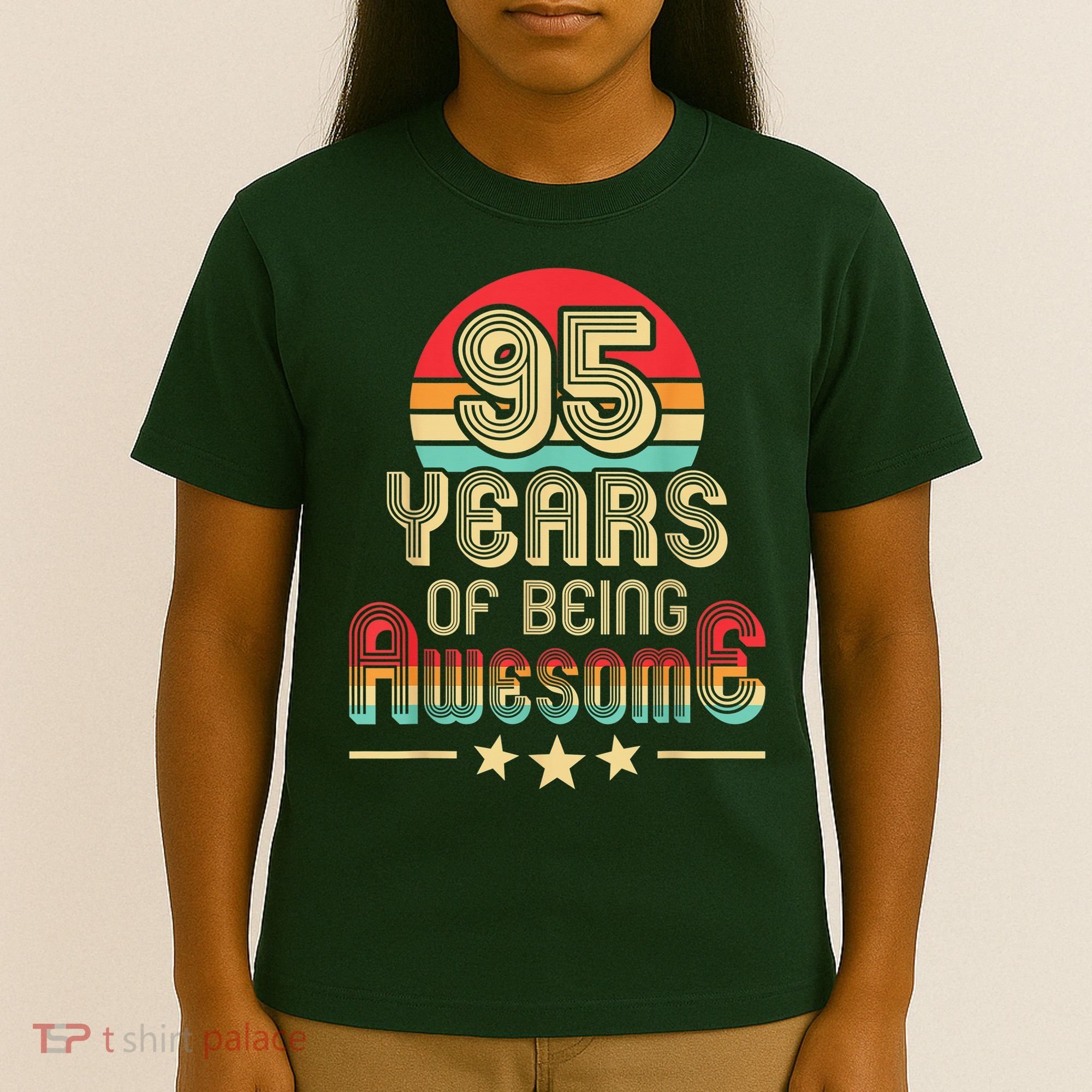 95 Years Of Being Awesome 95 Years Old 95th Birthday Retro T-Shirt
