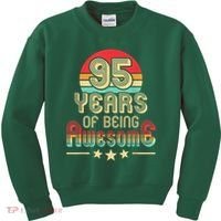 95 Years Of Being Awesome 95 Years Old 95th Birthday Retro Kids Sweatshirt thumb 0
