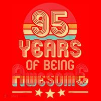 95 Years Of Being Awesome 95 Years Old 95th Birthday Retro Santa Hat thumb 1