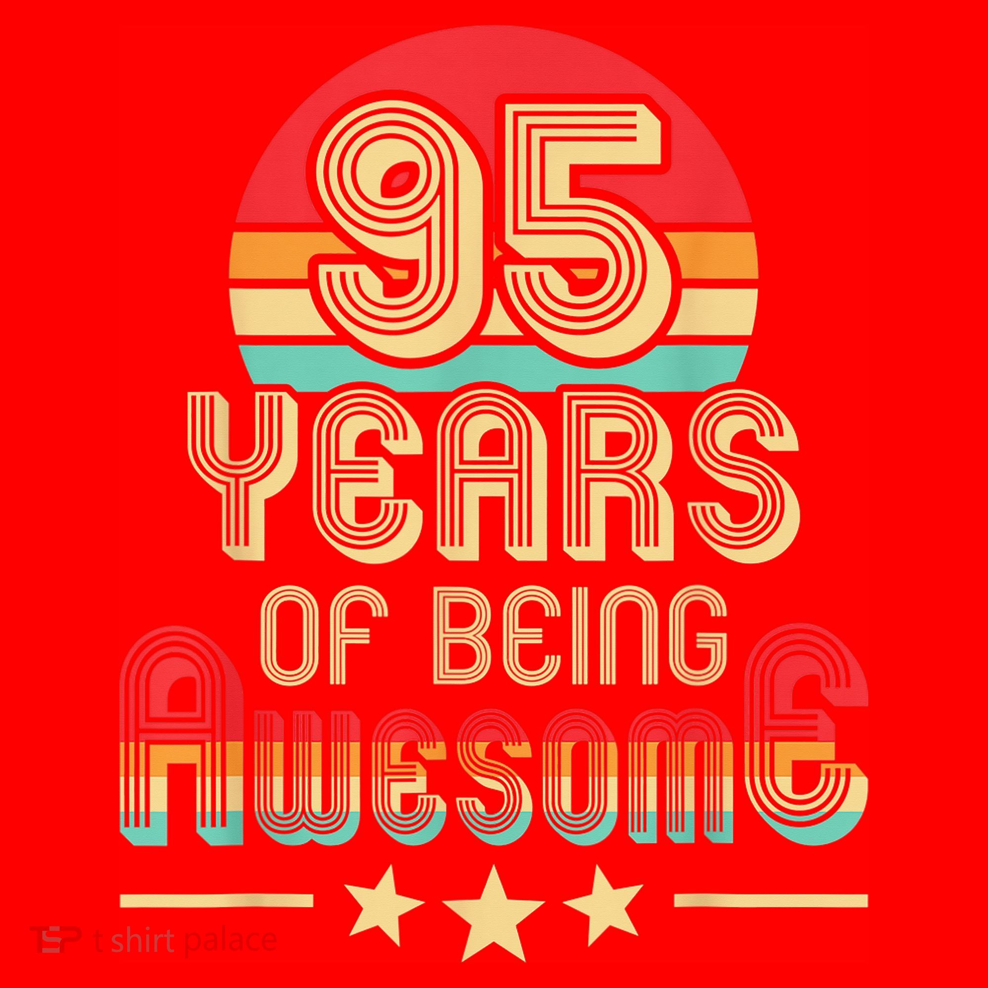 95 Years Of Being Awesome 95 Years Old 95th Birthday Retro Santa Hat