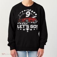 9 Year Old Race Car 9th Birthday Racing Racecar Women's Sweatshirt thumb 0