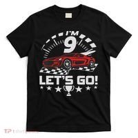 9 Year Old Race Car 9th Birthday Racing Racecar T-Shirt thumb 0