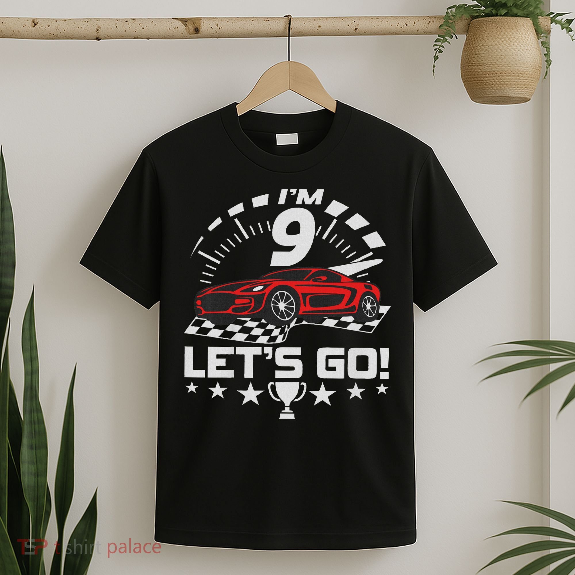 9 Year Old Race Car 9th Birthday Racing Racecar T-Shirt