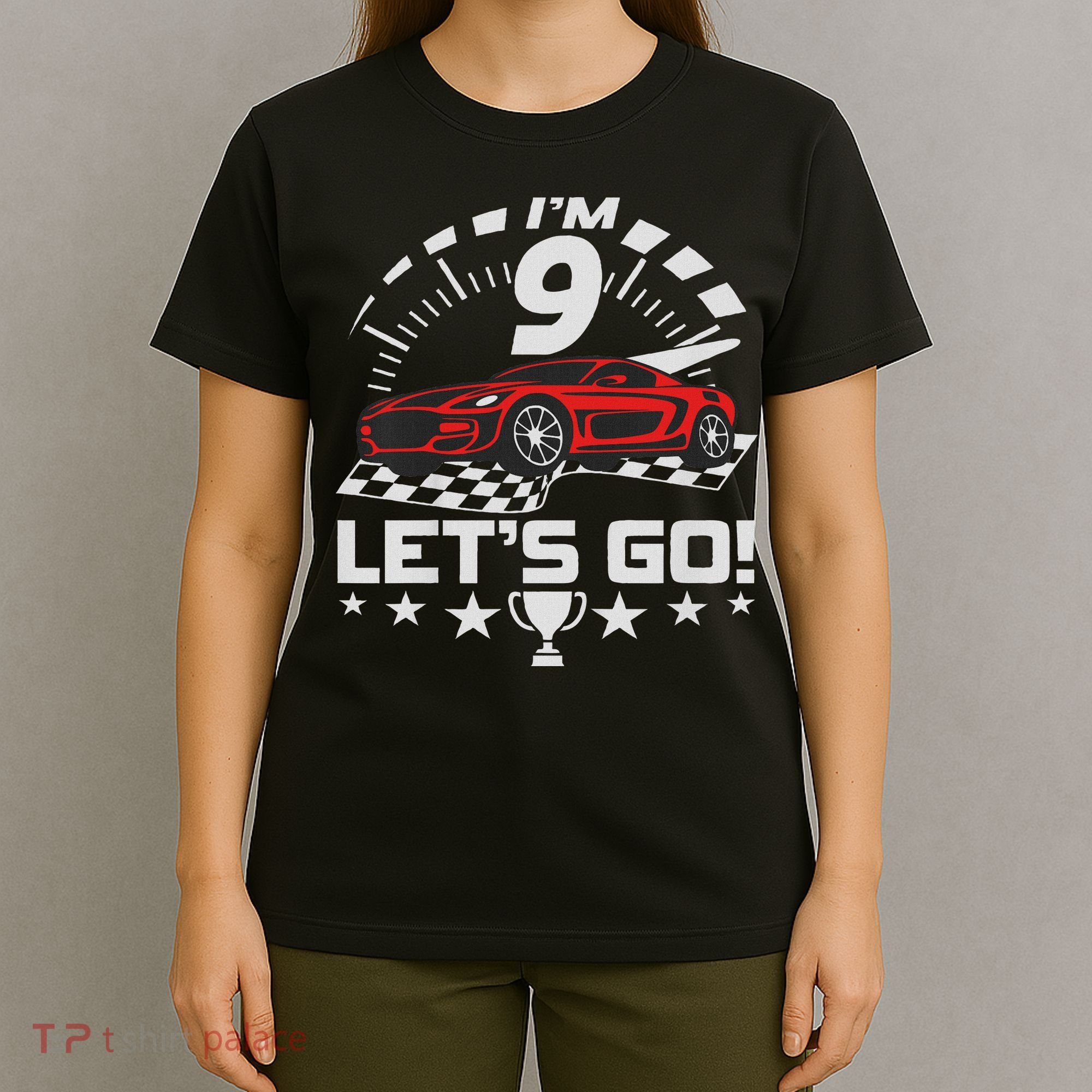9 Year Old Race Car 9th Birthday Racing Racecar T-Shirt
