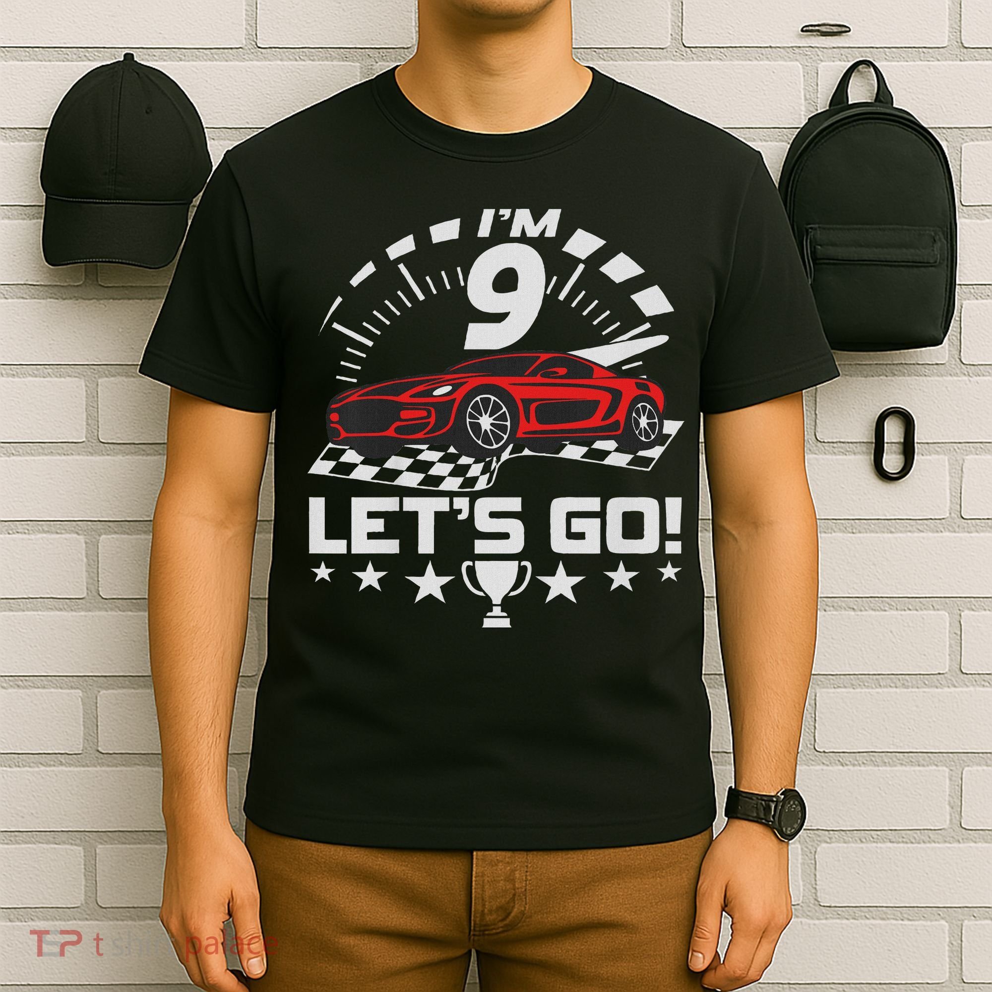 9 Year Old Race Car 9th Birthday Racing Racecar T-Shirt