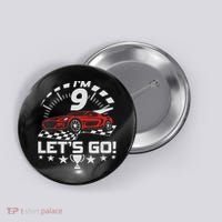9 Year Old Race Car 9th Birthday Racing Racecar Button thumb 0