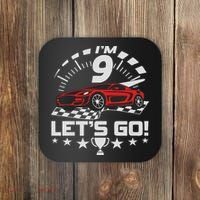 9 Year Old Race Car 9th Birthday Racing Racecar Coaster thumb 0
