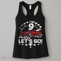 9 Year Old Race Car 9th Birthday Racing Racecar Women's Tank Top thumb 3