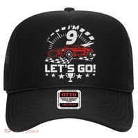 9 Year Old Race Car 9th Birthday Racing Racecar Hat thumb 0