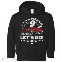 9 Year Old Race Car 9th Birthday Racing Racecar Toddler Hoodie thumb 0