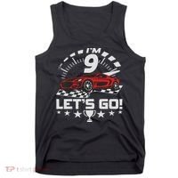 9 Year Old Race Car 9th Birthday Racing Racecar Tank Top thumb 0