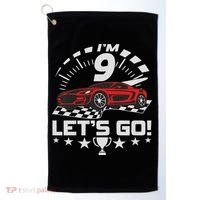 9 Year Old Race Car 9th Birthday Racing Racecar Golf Towel thumb 0