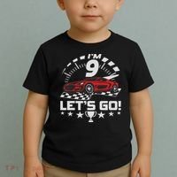 9 Year Old Race Car 9th Birthday Racing Racecar Toddler T-Shirt thumb 2