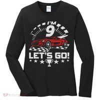 9 Year Old Race Car 9th Birthday Racing Racecar Women's Long Sleeve Shirt thumb 0