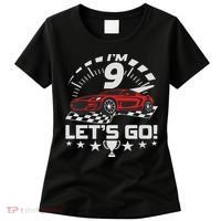 9 Year Old Race Car 9th Birthday Racing Racecar Women's T-Shirt thumb 0