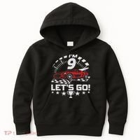 9 Year Old Race Car 9th Birthday Racing Racecar Kids Hoodie thumb 0