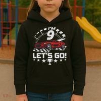 9 Year Old Race Car 9th Birthday Racing Racecar Kids Hoodie thumb 3