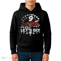 9 Year Old Race Car 9th Birthday Racing Racecar Kids Hoodie thumb 4
