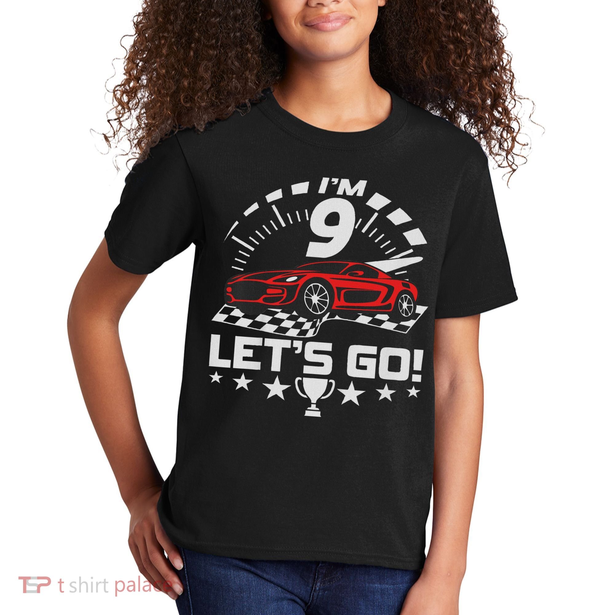 9 Year Old Race Car 9th Birthday Racing Racecar Kids T-Shirt