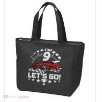 9 Year Old Race Car 9th Birthday Racing Racecar Tote Bag thumb 3