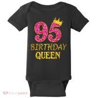 95 Years Old Birthday Queen Girl 95th Birthday Pink Baby Bodysuit thumb 0