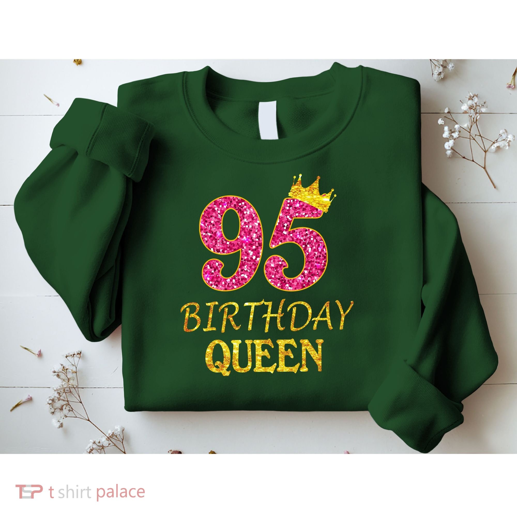 95 Years Old Birthday Queen Girl 95th Birthday Pink Sweatshirt