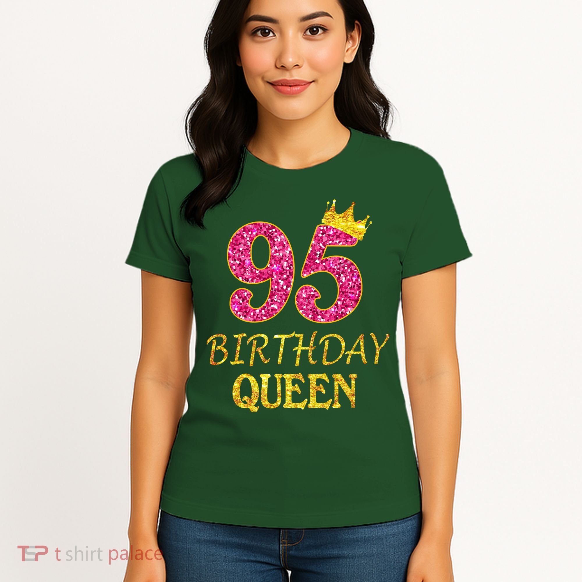 95 Years Old Birthday Queen Girl 95th Birthday Pink Women's T-Shirt