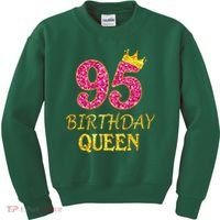 95 Years Old Birthday Queen Girl 95th Birthday Pink Kids Sweatshirt thumb 0