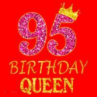 95 Years Old Birthday Queen Girl 95th Birthday Pink Santa Hat thumb 1
