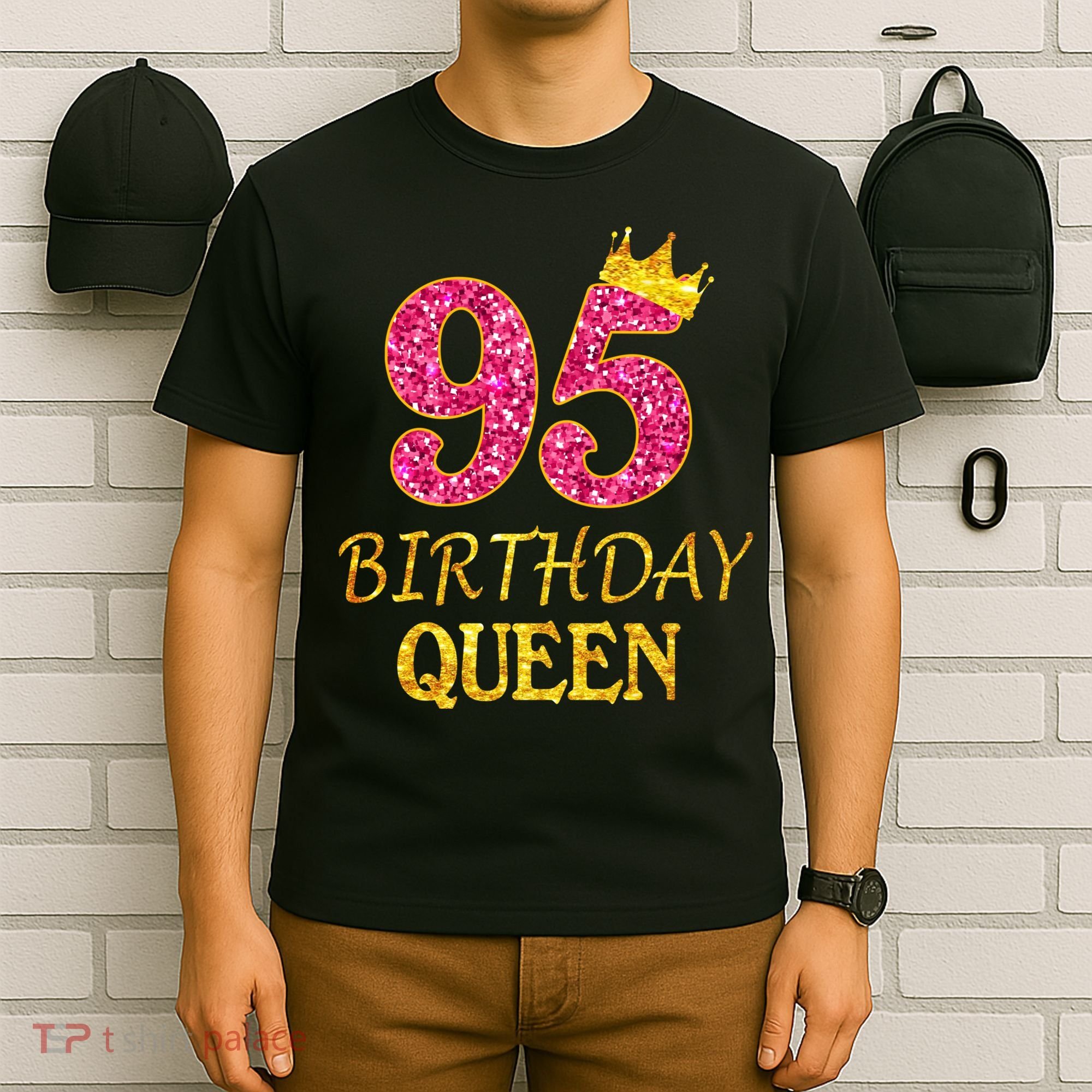 95 Years Old Birthday Queen Girl Shirt 95th Birthday Pink T-Shirt