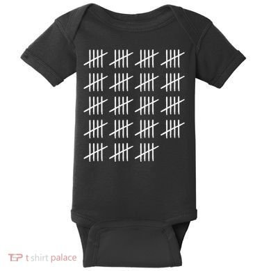 95 Years Old Tally Marks 95th Birthday Baby Bodysuit