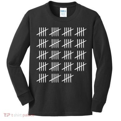 95 Years Old Tally Marks 95th Birthday Kids Long Sleeve Shirt