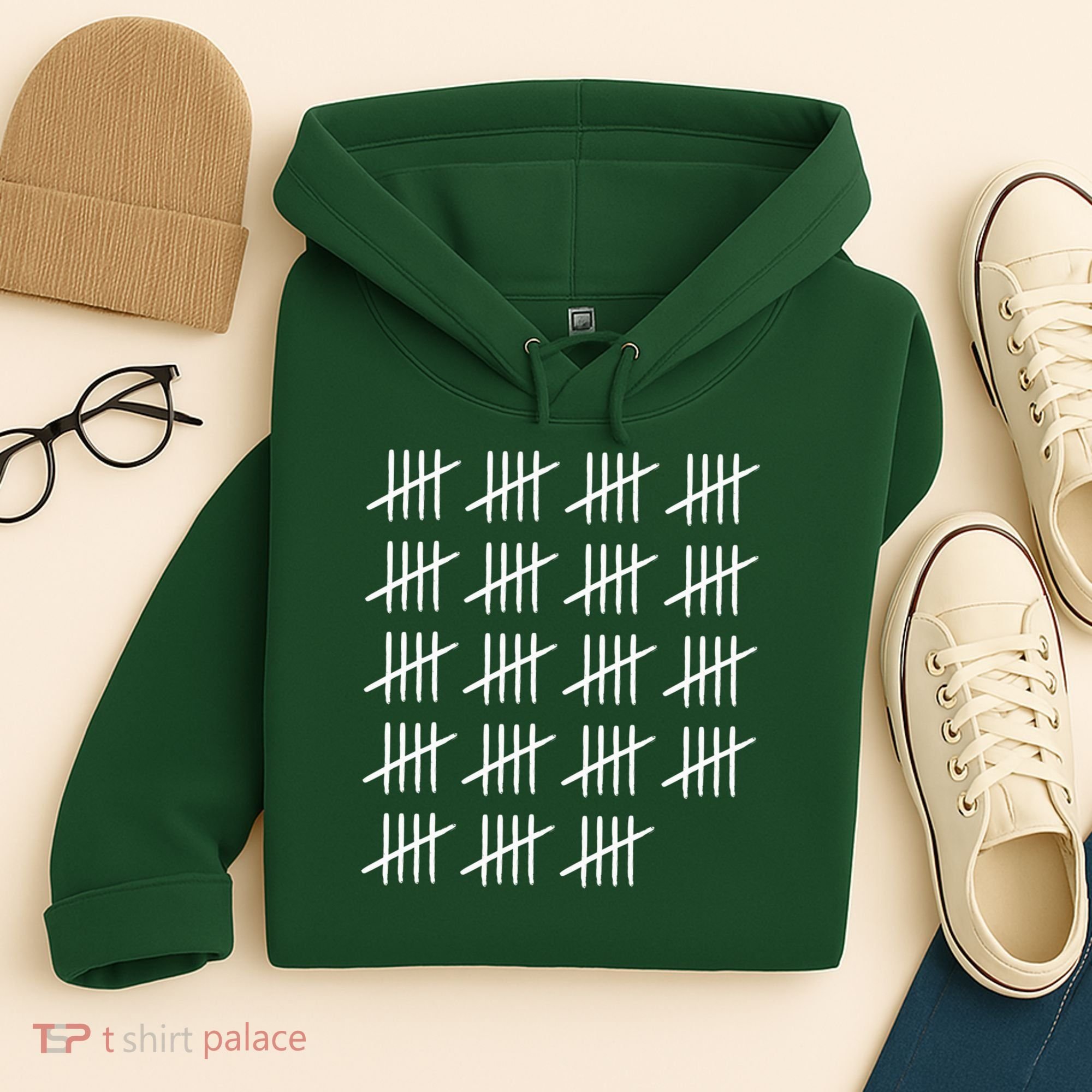 95 Years Old Tally Marks 95th Birthday Hoodie