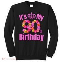 90 Year Old Birthday Flower Birthday Its My 90th Birthday Sweatshirt thumb 0