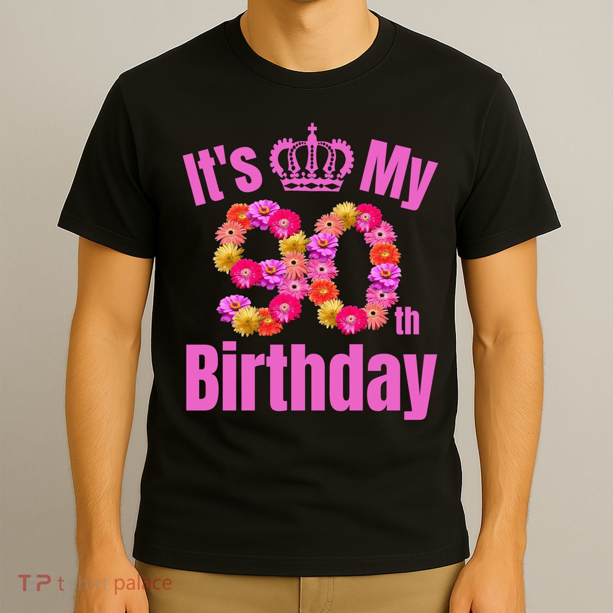 90 Year Old Birthday Flower Birthday Its My 90th Birthday T-Shirt