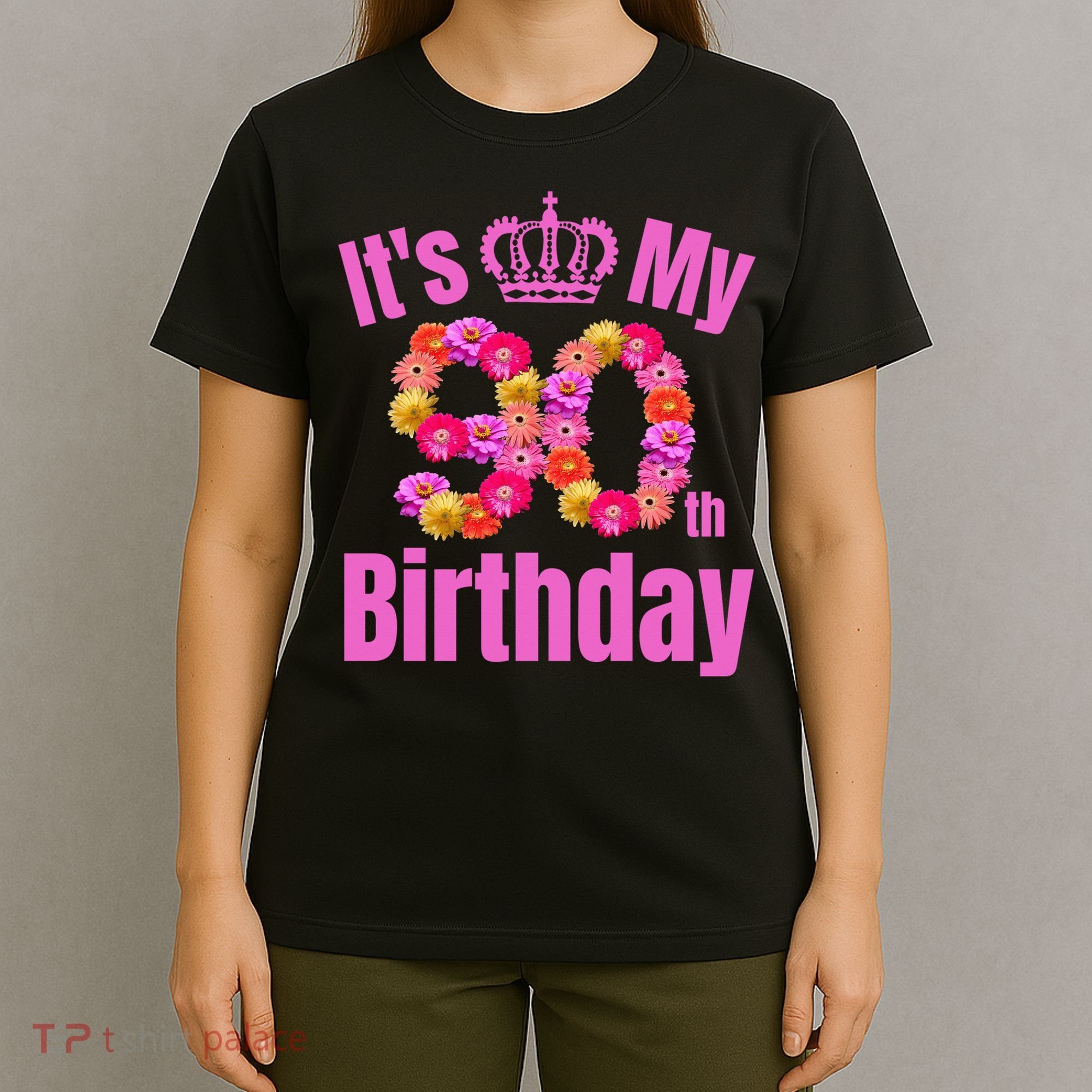 90 Year Old Birthday Flower Birthday Its My 90th Birthday T-Shirt