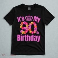 90 Year Old Birthday Flower Birthday Its My 90th Birthday T-Shirt thumb 5