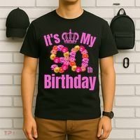 90 Year Old Birthday Flower Birthday Its My 90th Birthday T-Shirt thumb 6