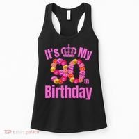 90 Year Old Birthday Flower Birthday Its My 90th Birthday Women's Tank Top thumb 0