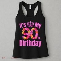 90 Year Old Birthday Flower Birthday Its My 90th Birthday Women's Tank Top thumb 3