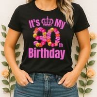 90 Year Old Birthday Flower Birthday Its My 90th Birthday Women's T-Shirt thumb 2